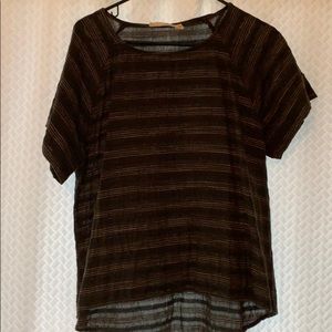 Black oversized linen blouse